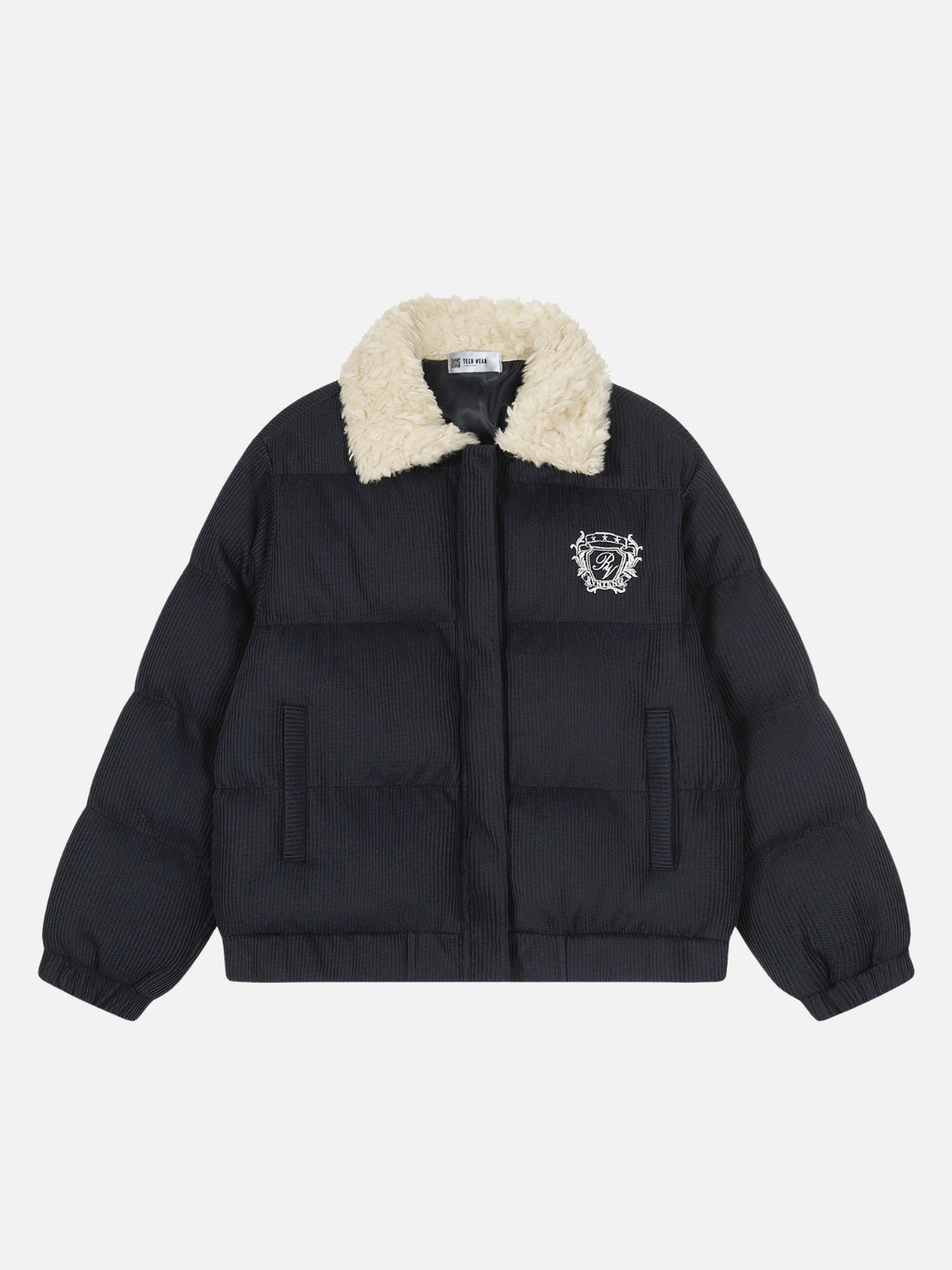 KRAL - Oversized Embroidered Puffer Jacket Black | Teenwear.eu