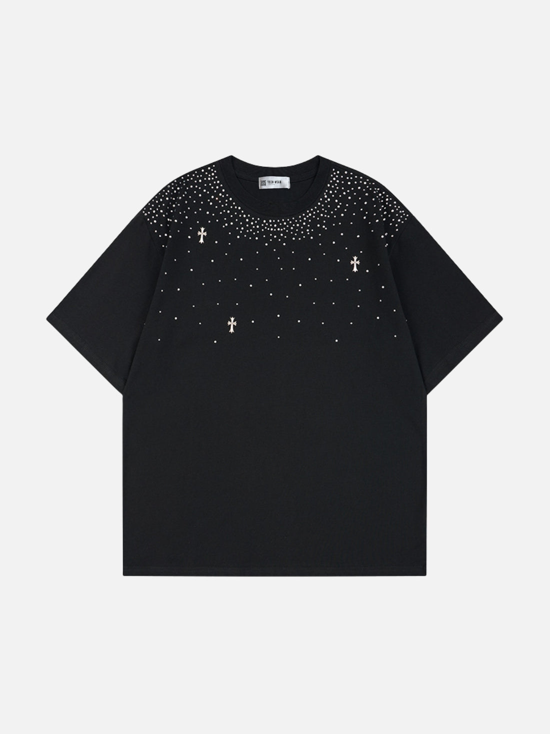 CRUXZY - Oversized Embroidered T-Shirt Black | Teenwear.eu