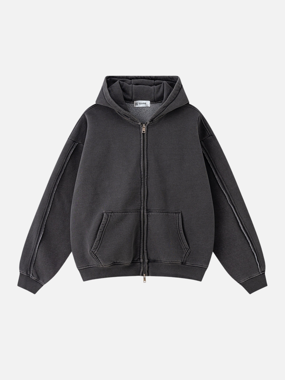 VICOS - Oversized Basic Premium Zip Up Hoodie Dark Grey | Teenwear.eu