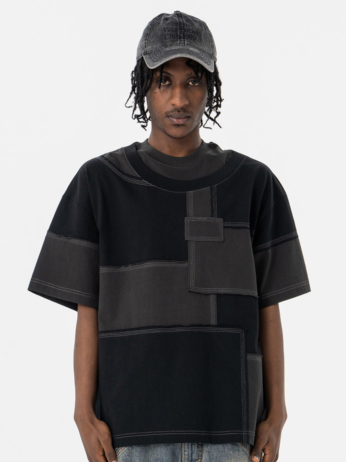 CUBES - Oversized Embroidered Layered T-Shirt | Teenwear.eu