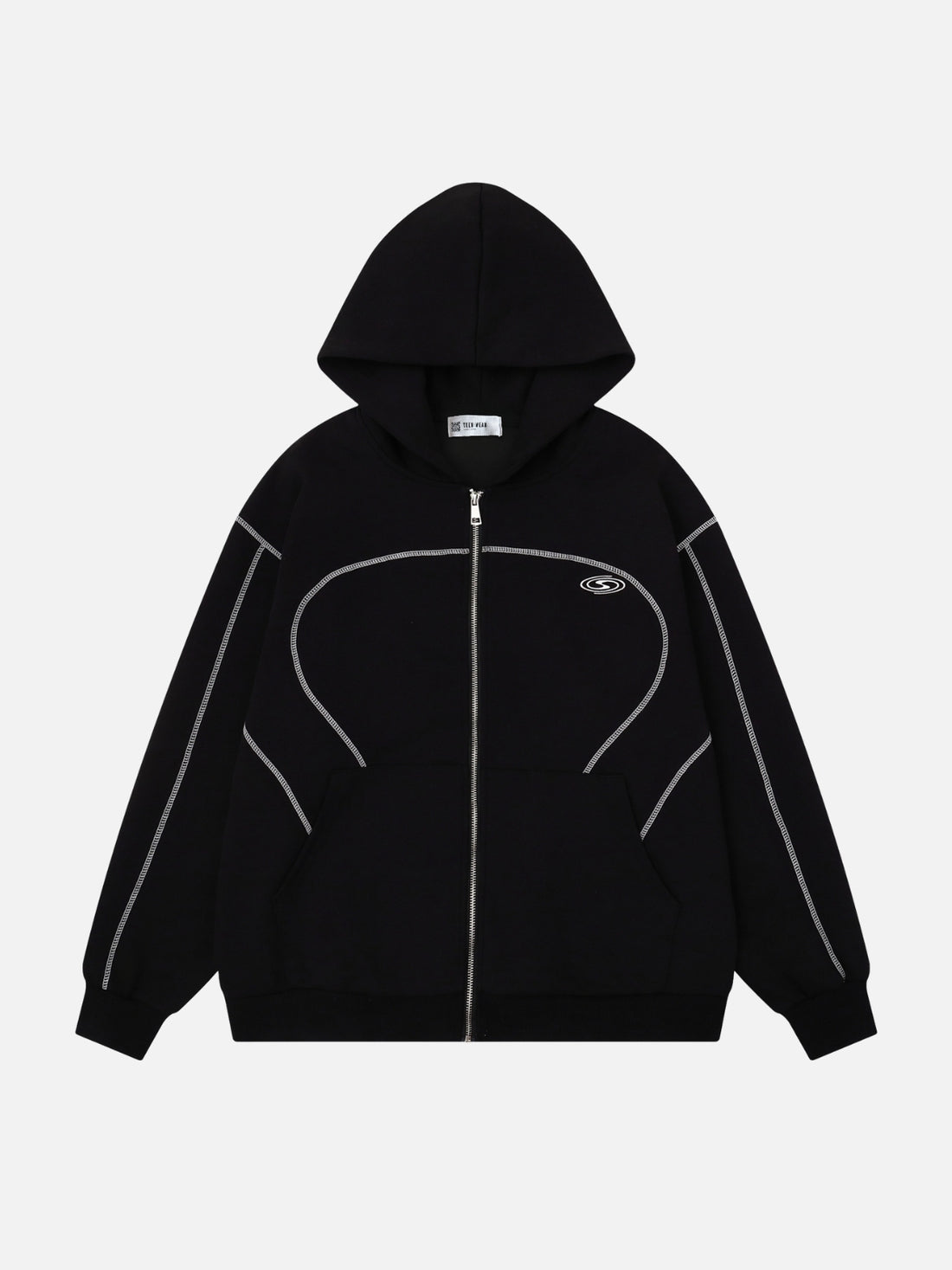 SILVERLY - Oversized Basic Zip Up Hoodie Black | Teenwear.eu