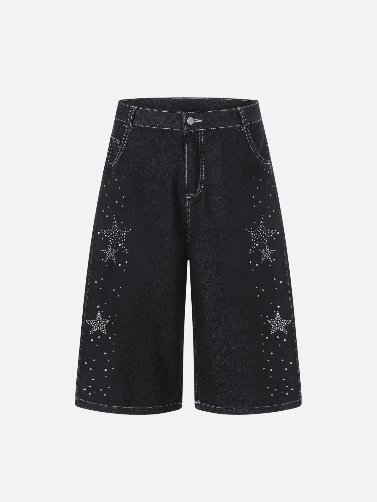 GALAXY - Baggy Denim Graphic Jorts Dark Blue | Teenwear.eu