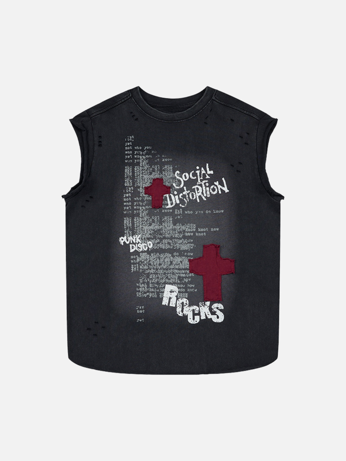 DISTORTION - Oversized Graphic Tank Top
