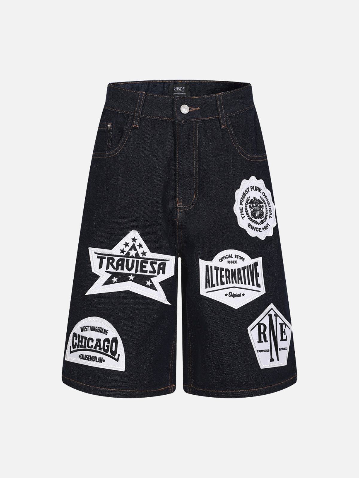 TRAVIESA - Baggy Graphic Jorts Blue | Teenwear.eu