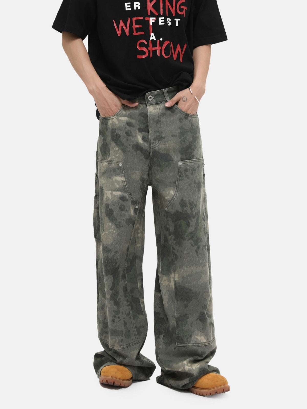 WARIES - Basic Camo Patchwork Jeans