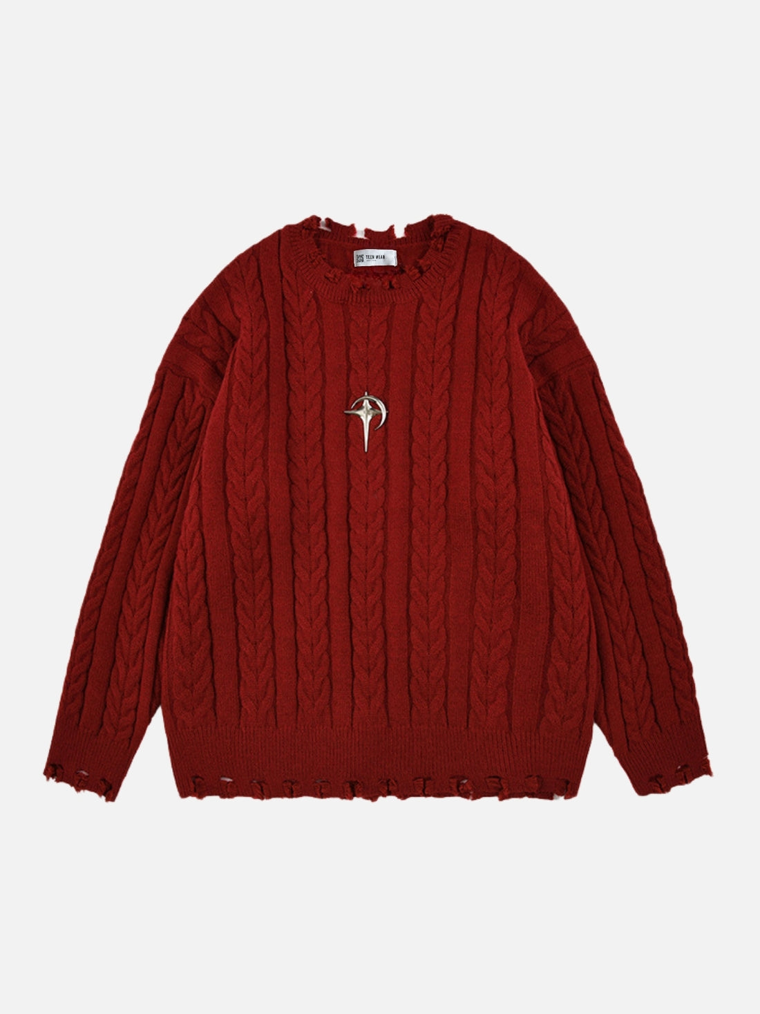 PENIAK - Oversized Embroidered Sweater Black | Teenwear.eu