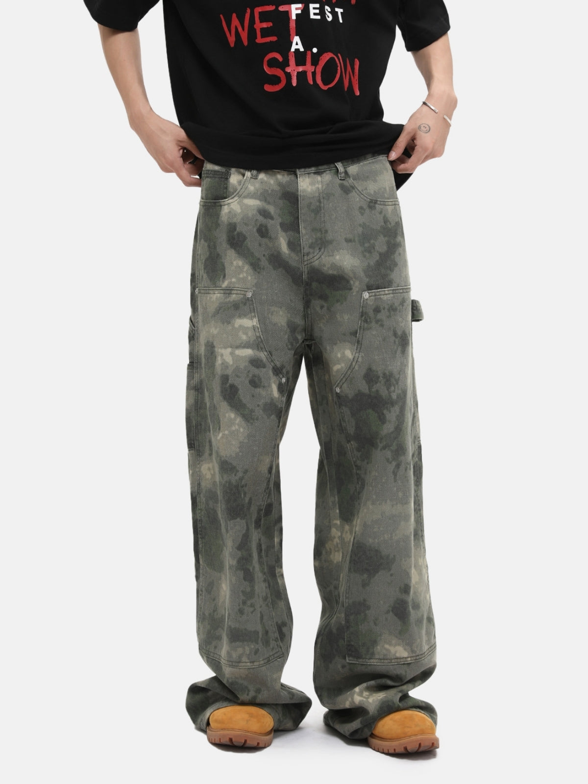 WARIES - Basic Camo Patchwork Jeans