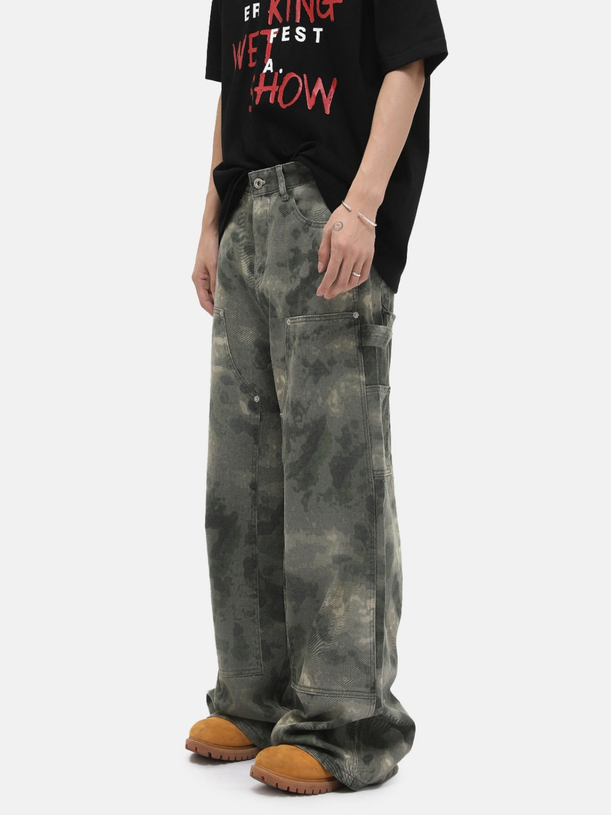 WARIES - Basic Camo Patchwork Jeans