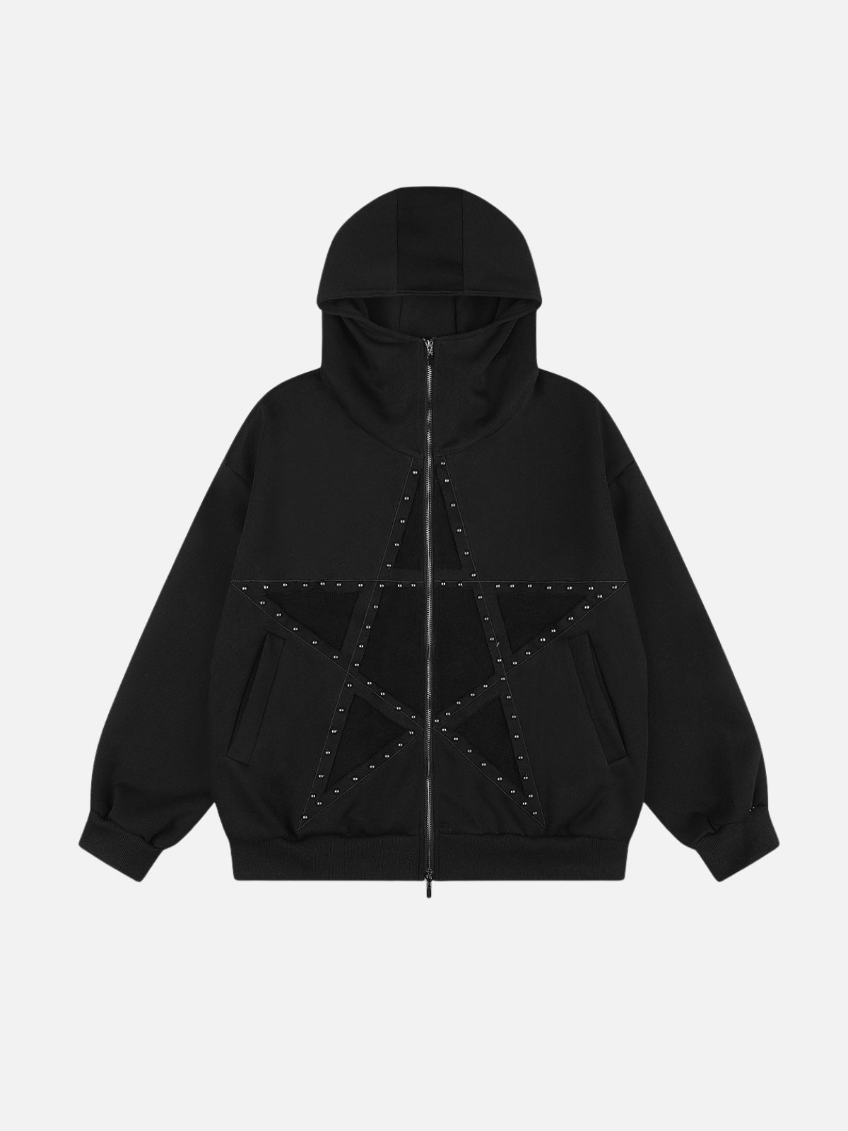STARAM - Oversized Star Graphic Zip Up Hoodie Black | Teenwear.eu