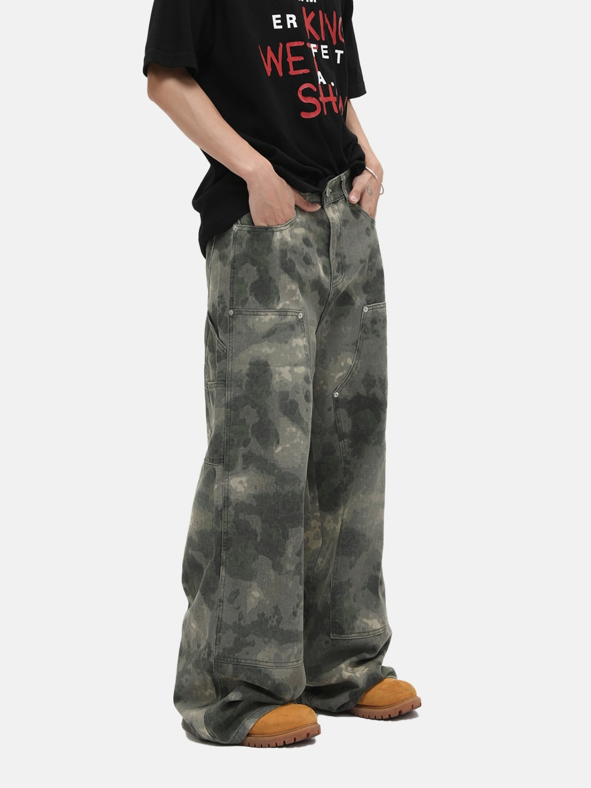 WARIES - Basic Camo Patchwork Jeans