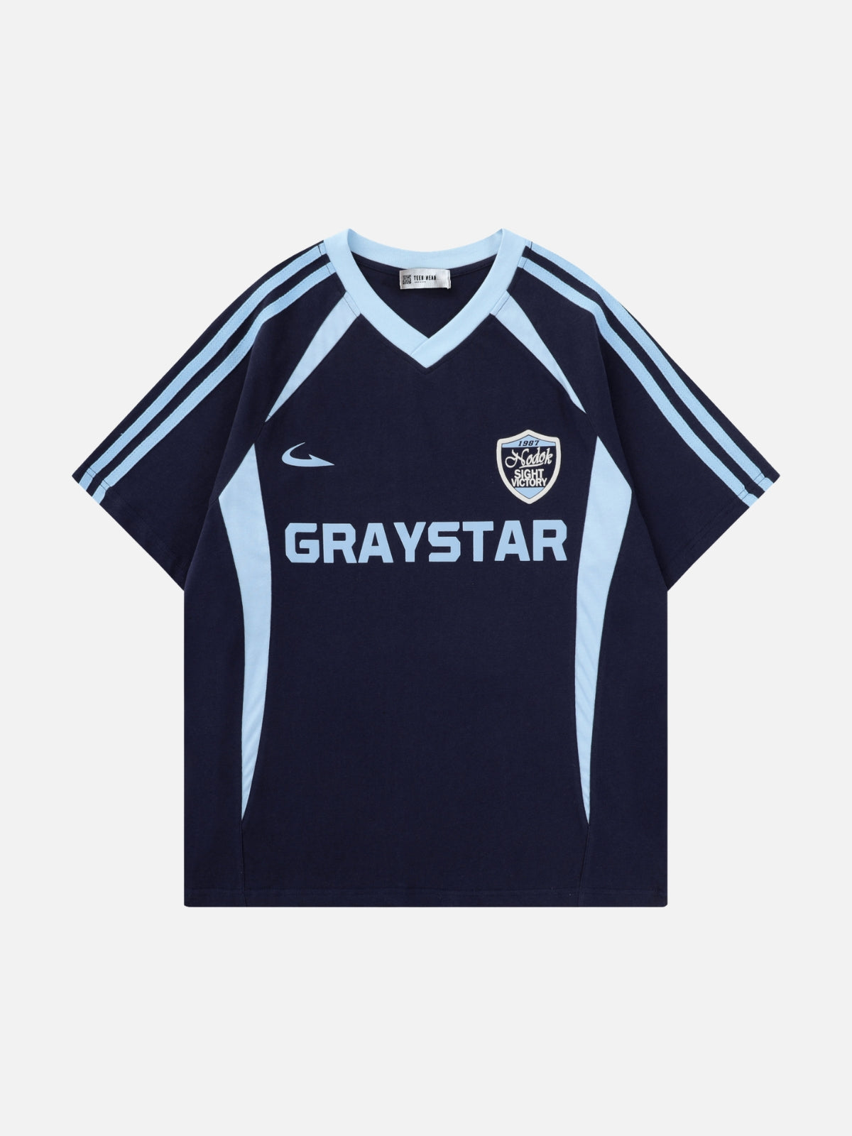 GRAYSTAR - Oversized Graphic Jersey T-Shirt Blue | Teenwear.eu