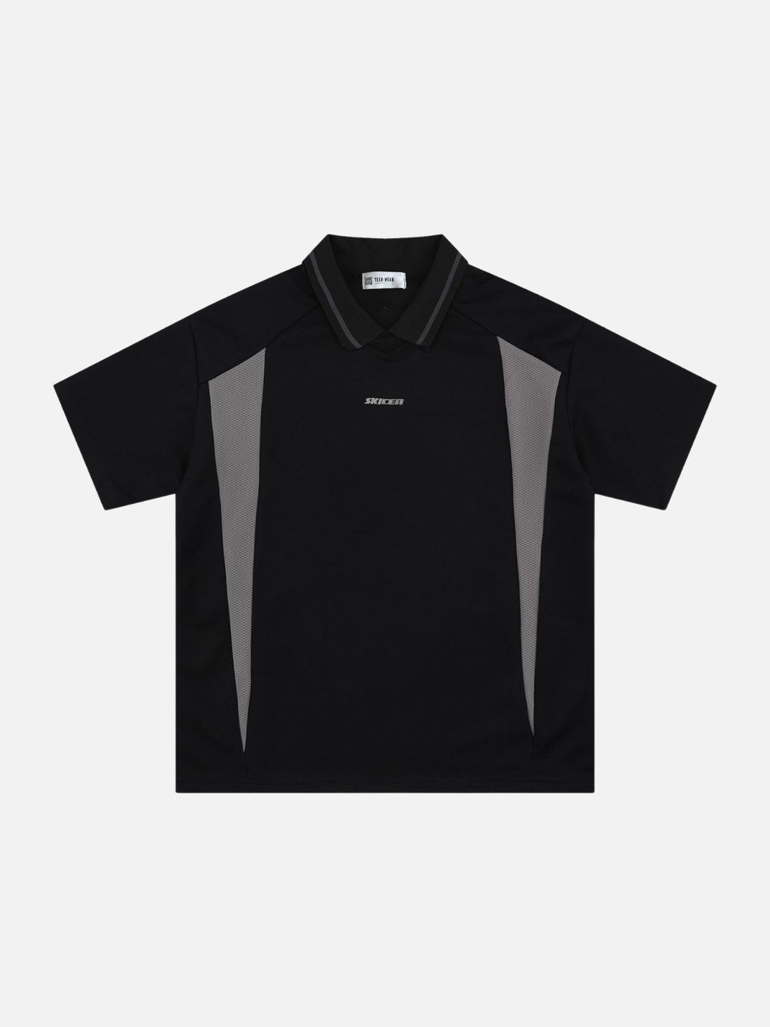 LINERO - Oversized Embroidered Polo T-Shirt Grey | Teenwear.eu