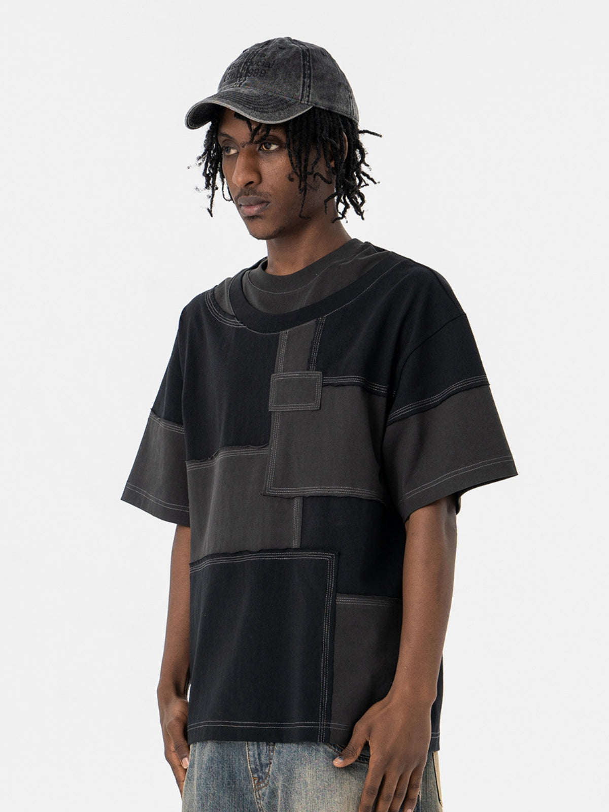 CUBES - Oversized Embroidered Layered T-Shirt | Teenwear.eu