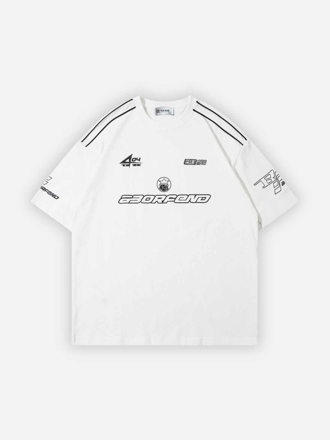 BORFEND - Oversized Print Racing T-Shirt Black | Teenwear.eu