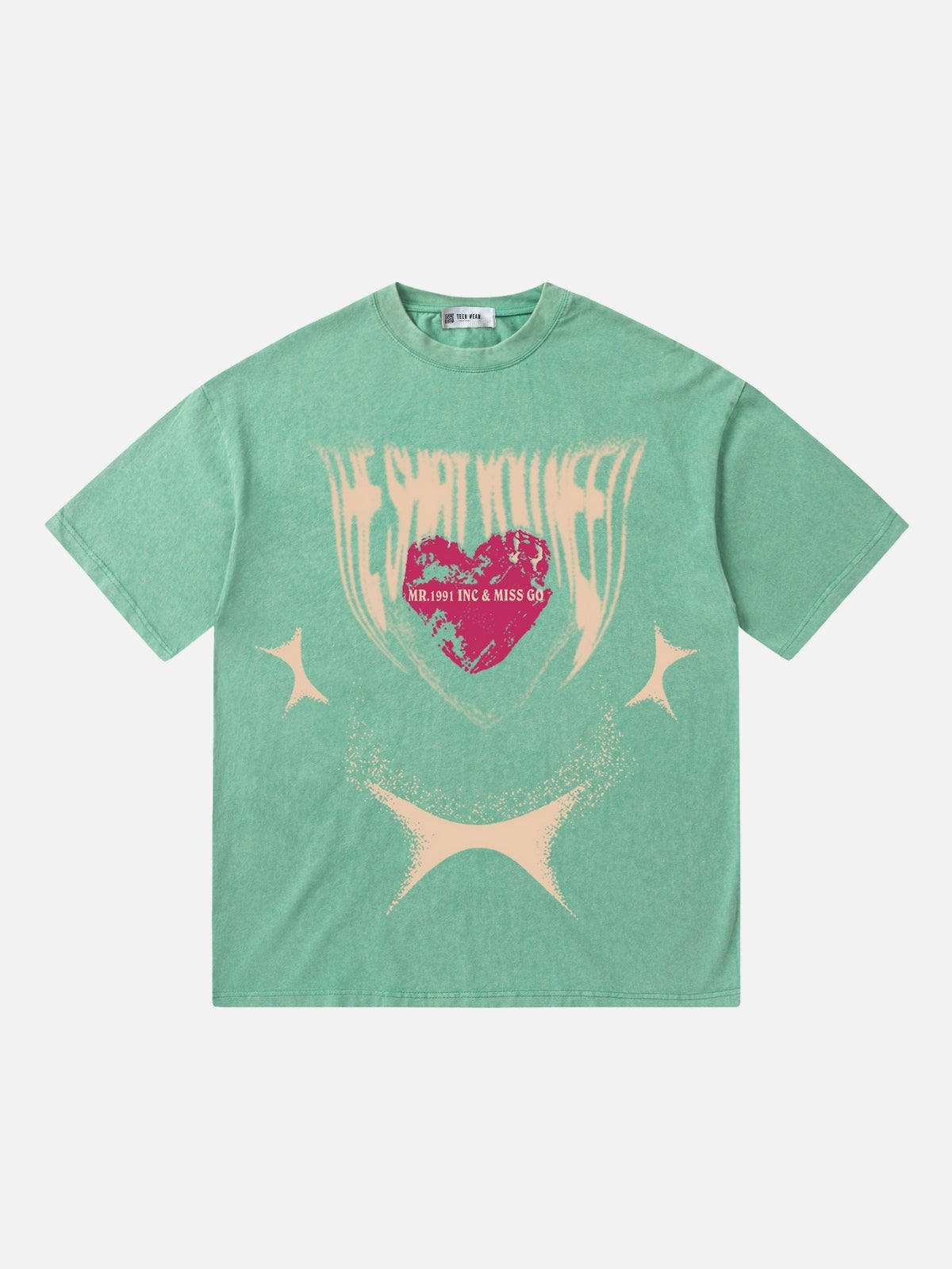 MISS GO - Oversized Print T-shirt Green | Teenwear.eu