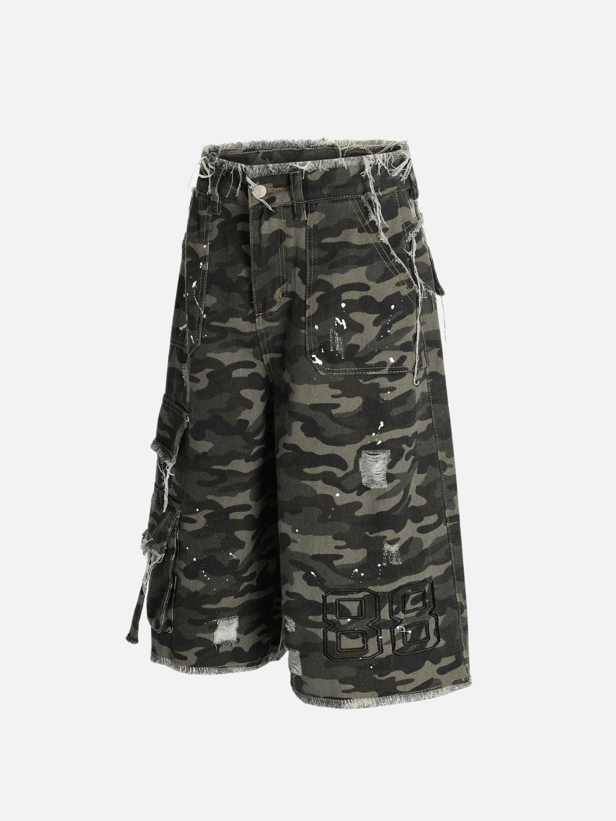 MASKHIES - Baggy Camo Embroidered Jorts | Teenwear.eu