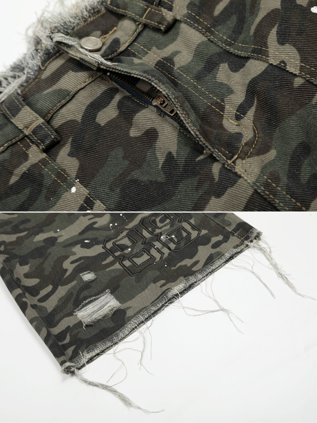 MASKHIES - Baggy Camo Embroidered Jorts | Teenwear.eu