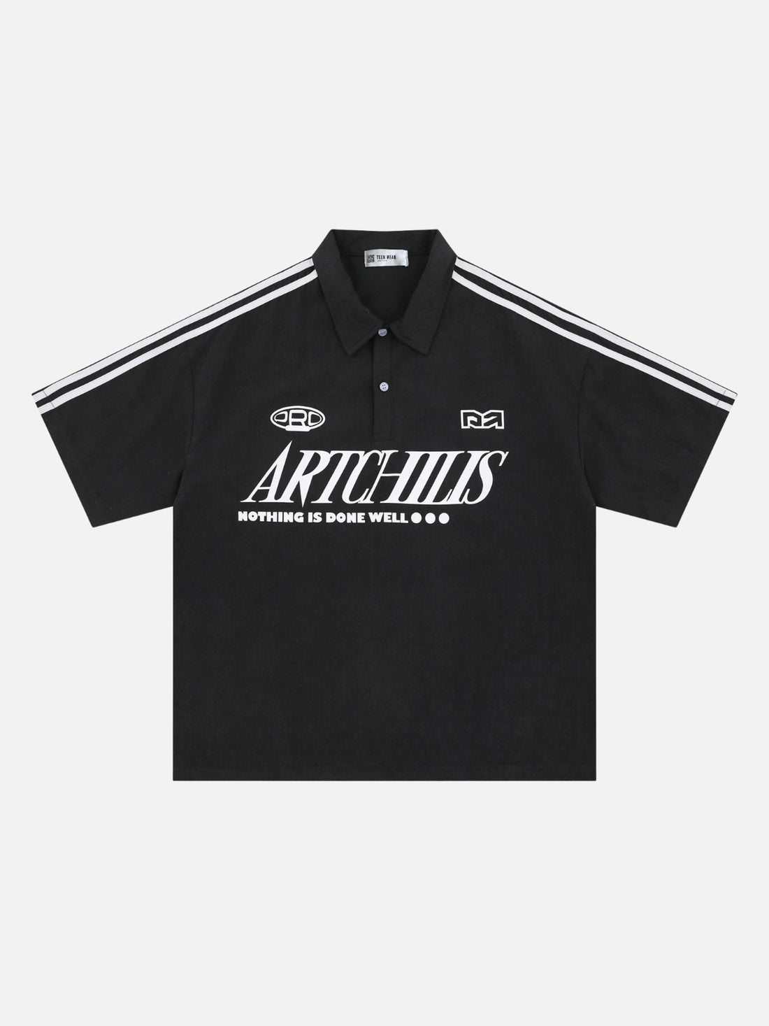 ARTCHILIS - Oversized Print Polo Shirt Blue | Teenwear.eu