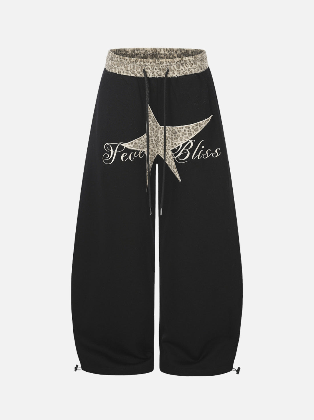 BLISS - Baggy Graphic Embroidered Sweatpants Black | Teenwear.eu
