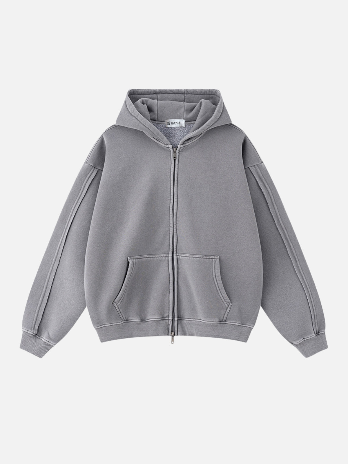VICOS - Oversized Basic Premium Zip Up Hoodie Grey | Teenwear.eu