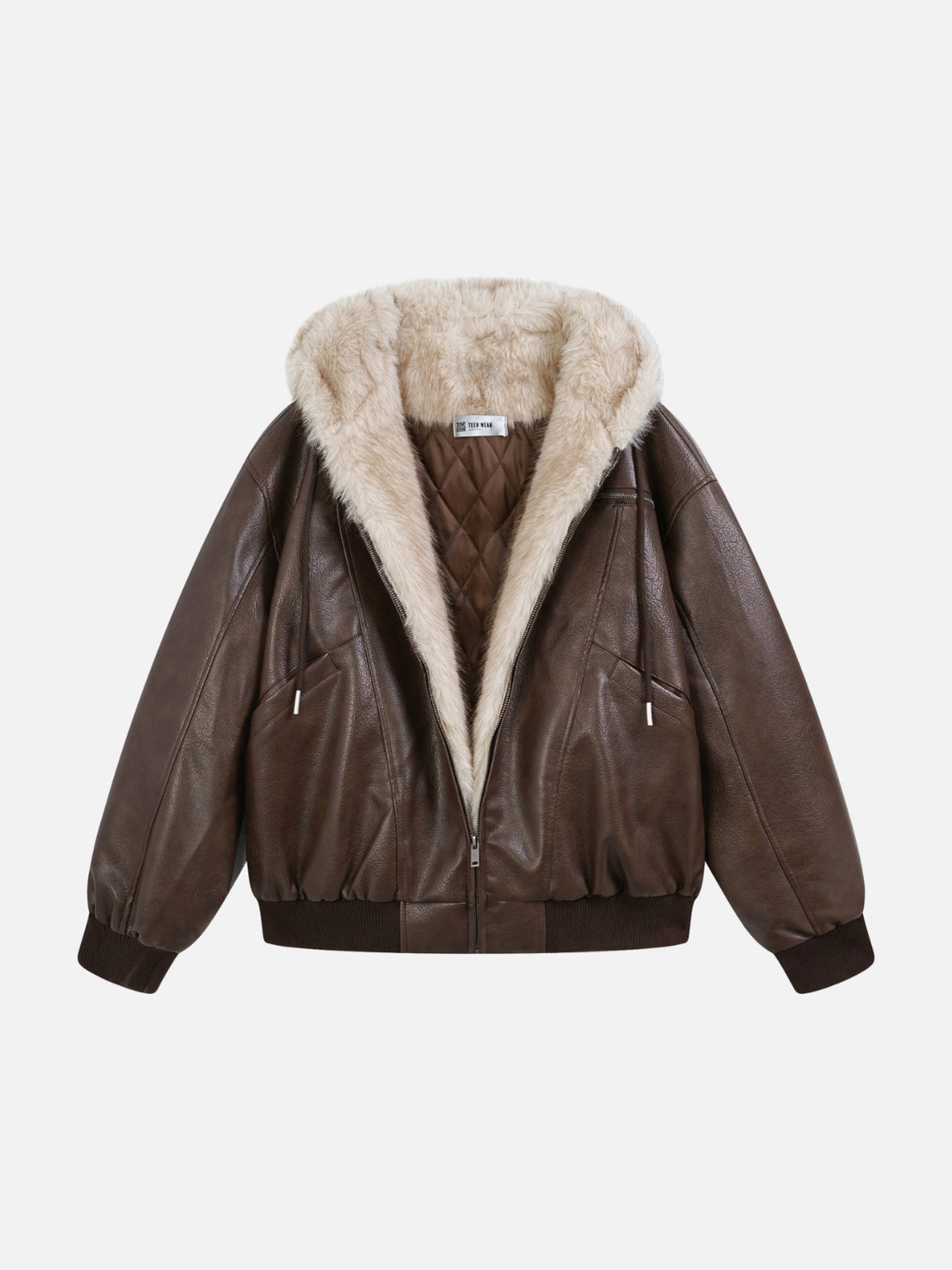 LUSTICA - Oversized Basic Faux Leather Jacket Black | Teenwear.eu