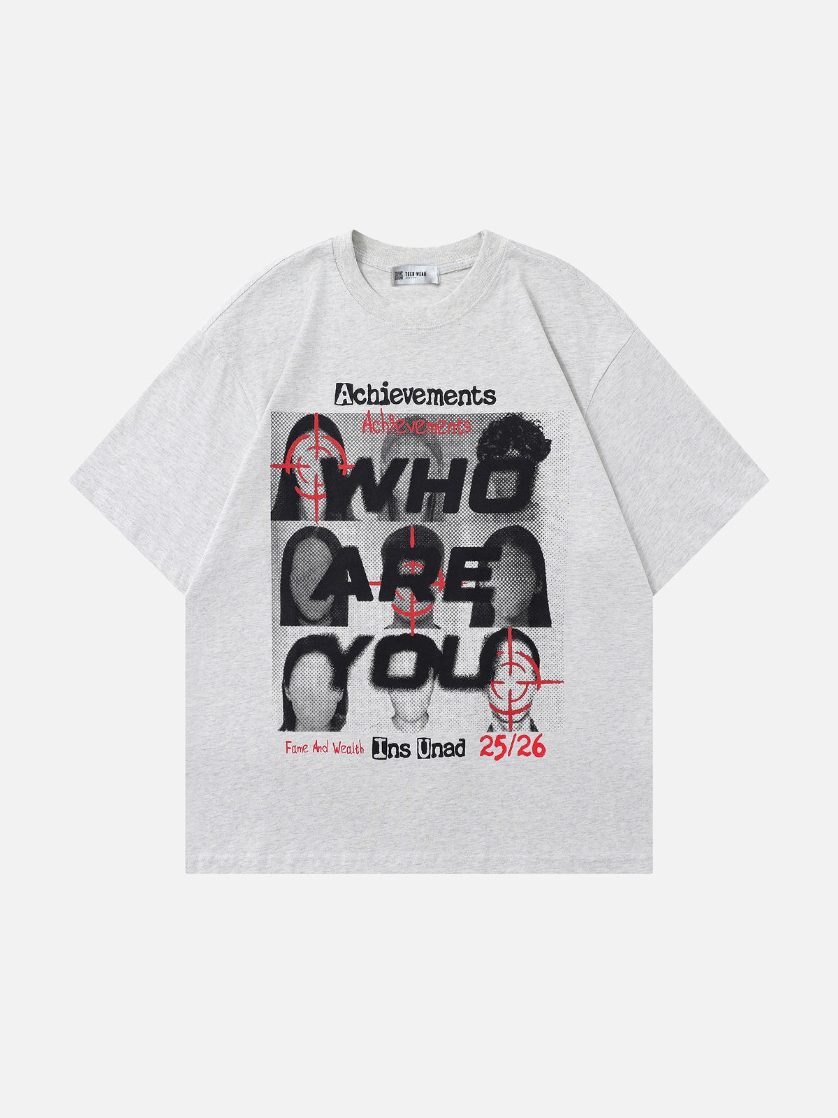 ACHIEVMENTS - Oversized Print T-Shirt Grey | Teenwear.eu