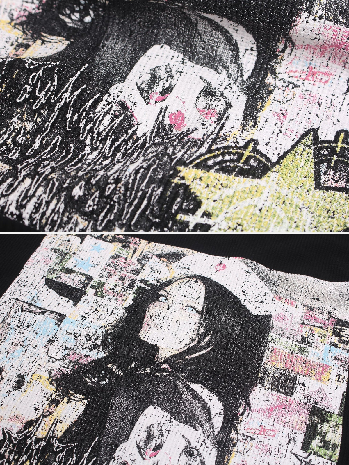 JESSIE - Printed Waffle Long Sleeve