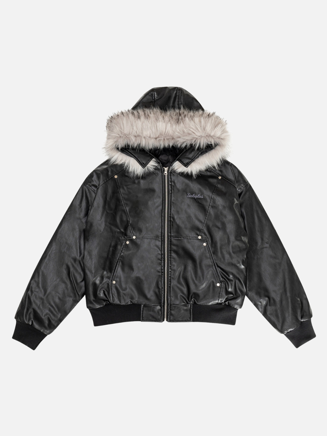 SHEEP - Embroidered Leather Jacket Black | Teenwear.eu