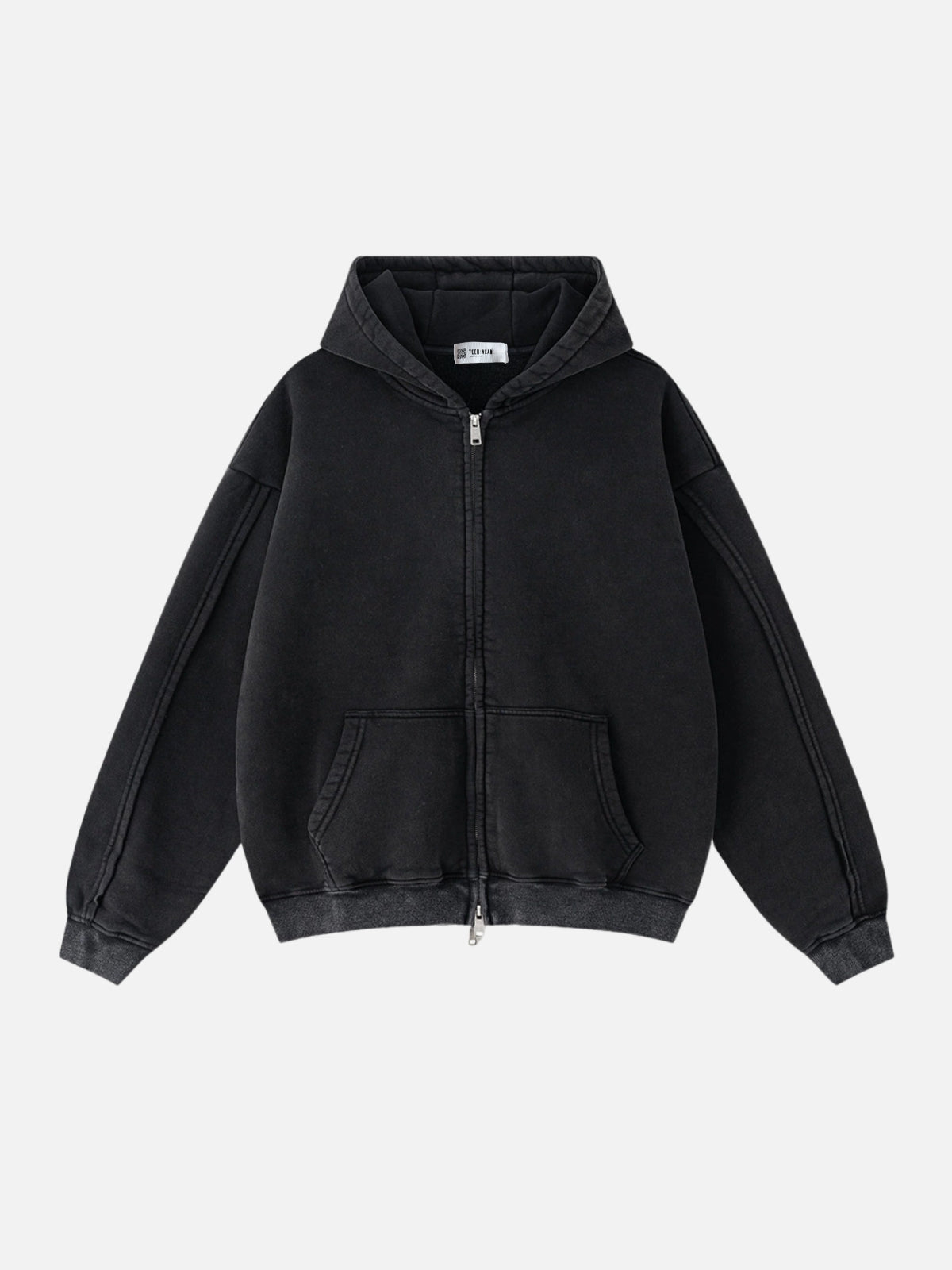 VICOS - Oversized Basic Premium Zip Up Hoodie Black | Teenwear.eu