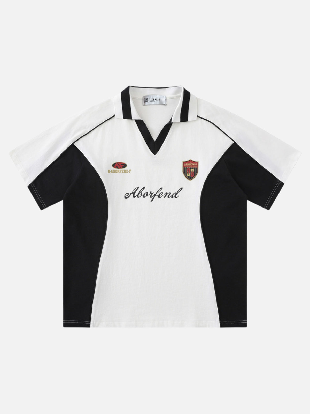 ABORFEND - Oversized Graphic Polo Shirt White | Teenwear.eu