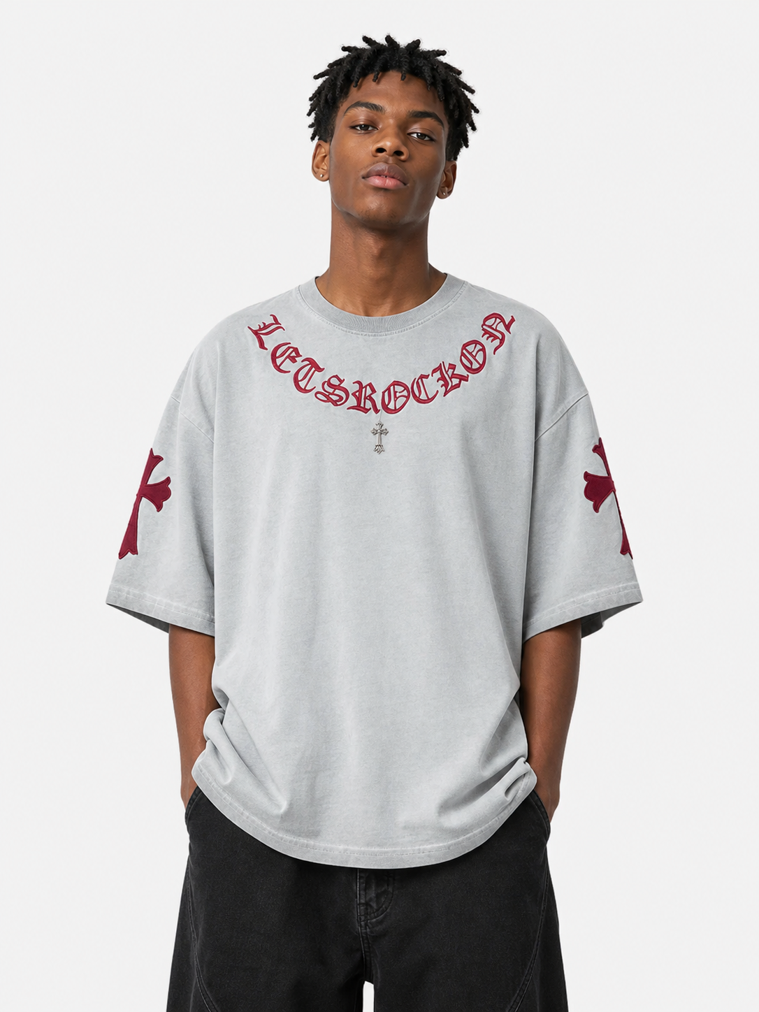 GOTHICX - Oversized Embroidered T-Shirt | Teenwear.eu