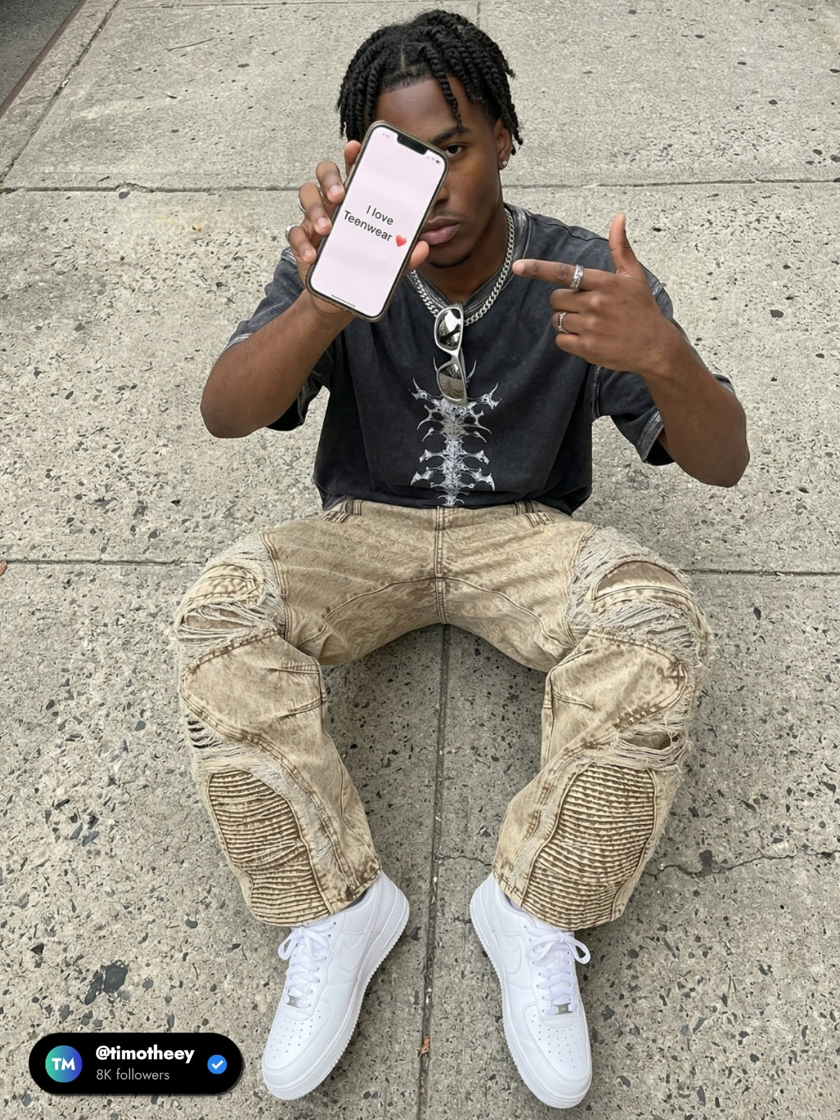 SANDY - Baggy Embroidered Jeans | Teenwear.eu